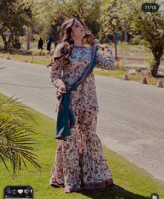 Elegant Lawn Three-Piece Suit